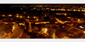 Carcassonne nacht Panorama der Stadt